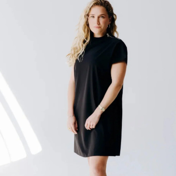 Margo Paige Mock Neck Shoulder Zip black  Dress size small - Picture 1 of 10